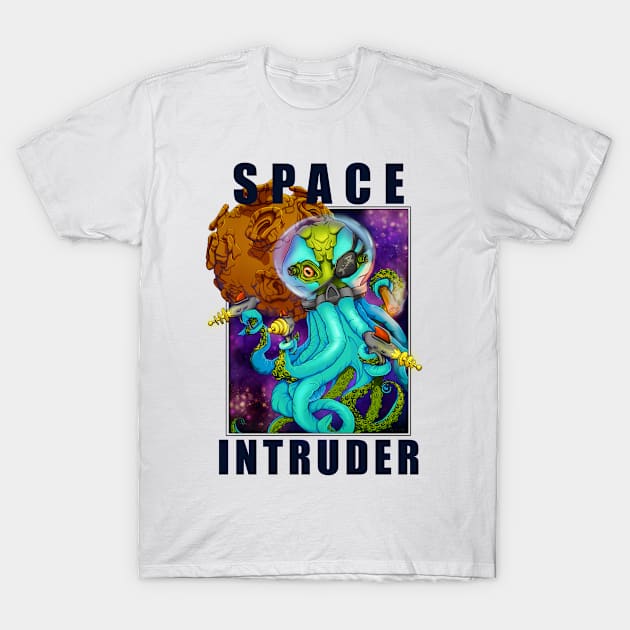 Space octopus intruder T-Shirt by Oxy’s art